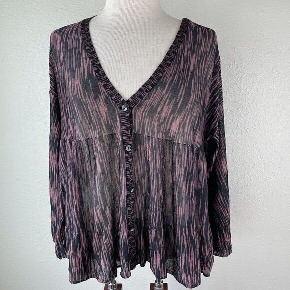 NWT Nine West Sheer Button Down Top Size M - Picture 1 of 9